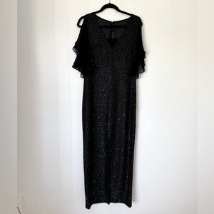 St. John Black Sequin Gown